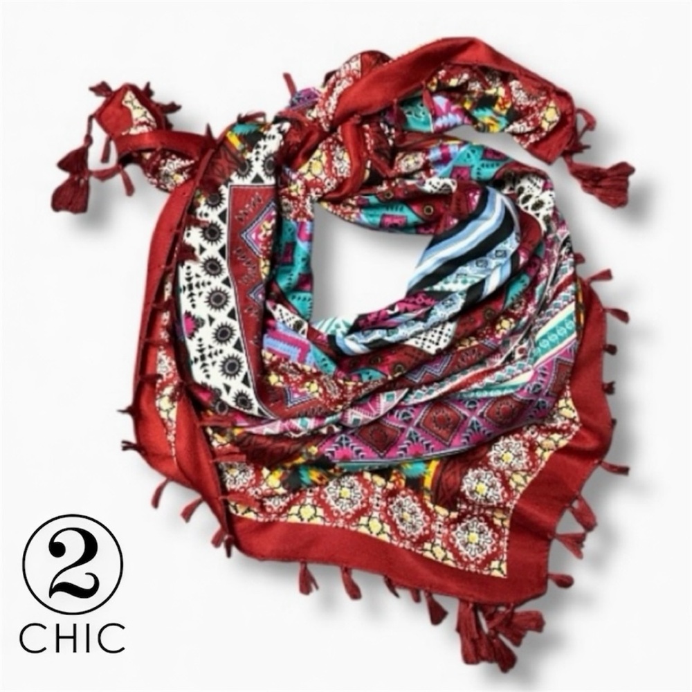 2 Chic Multicolor Patterned Scarf - image 1